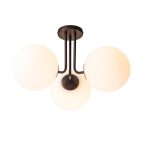 Ceiling Light-Modern 3-Light Glass Globe Semi Flush Ceiling Light
