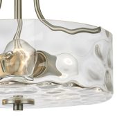Ceiling Light-Round Hammered Glass Semi Flush Mount