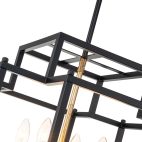 Chandelier-4-Light Vintage Metal Square Cage Pendant Light