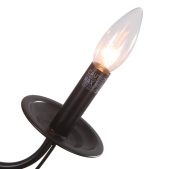 Chandelier-5 Light Candle Black Metal Chandelier