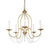 Chandelier-5-Light Vintage Crystal Candle Style Empire Chandelier
