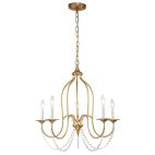 Chandelier-5-Light Vintage Crystal Candle Style Empire Chandelier