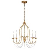 Chandelier-5-Light Vintage Crystal Candle Style Empire Chandelier