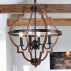 Chandelier-Farmhouse Geometric Candle Chandelier