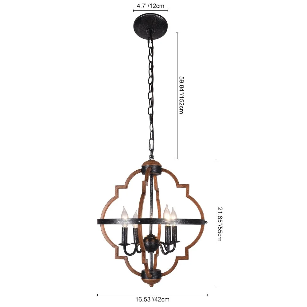 rustic geometric farmhouse chandelier pendant