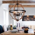 Chandelier-Farmhouse Geometric Candle Chandelier