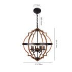 Chandelier-Farmhouse Geometric Candle Chandelier