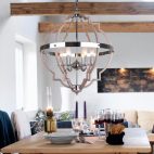 Chandelier-Farmhouse Geometric Candle Chandelier