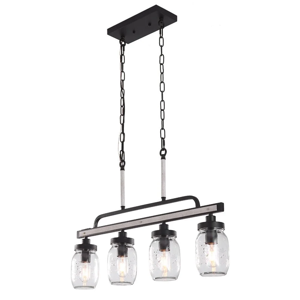 1111 wood mason jar pendant chandelier