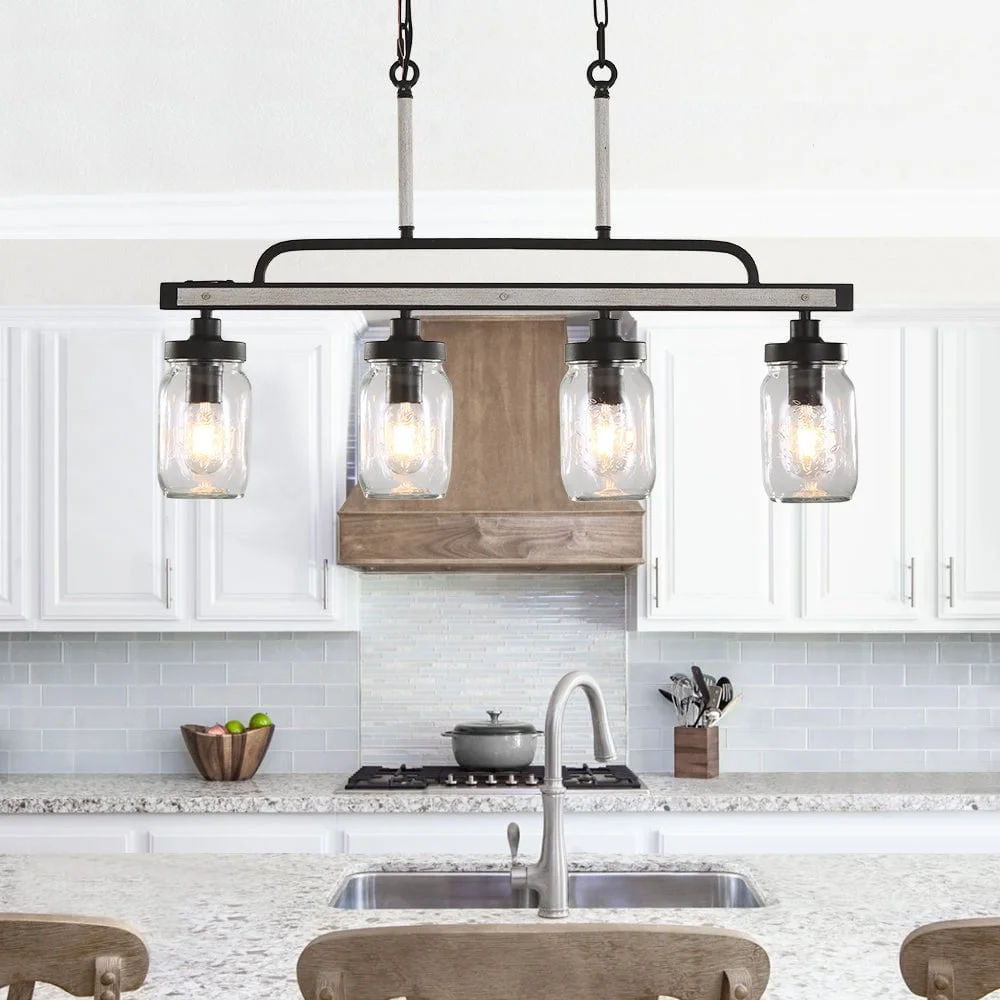 1111 wood mason jar pendant chandelier