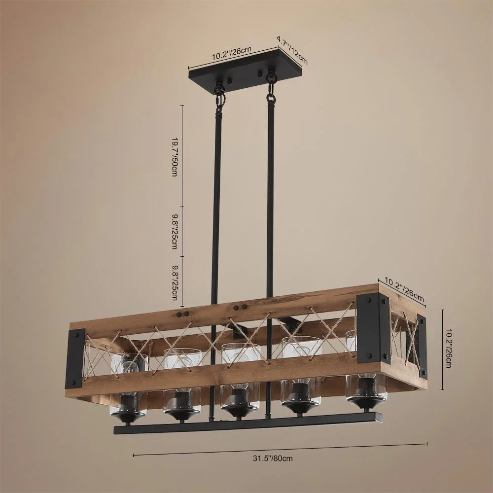 1111 linear rectangle rustic chandelier