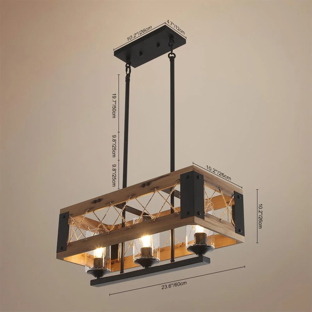 1111 linear rectangle rustic chandelier