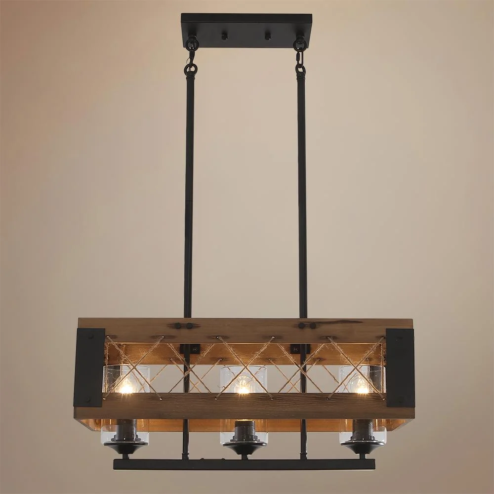 1111 linear rectangle rustic chandelier