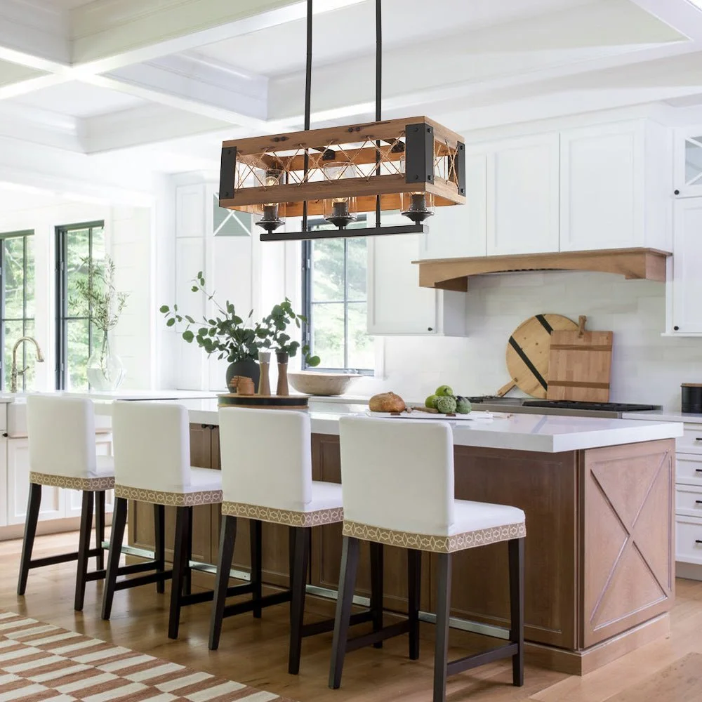 1111 linear rectangle rustic chandelier