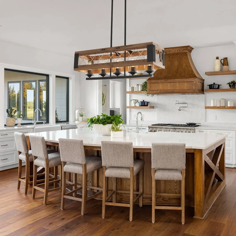 1111 linear rectangle rustic chandelier