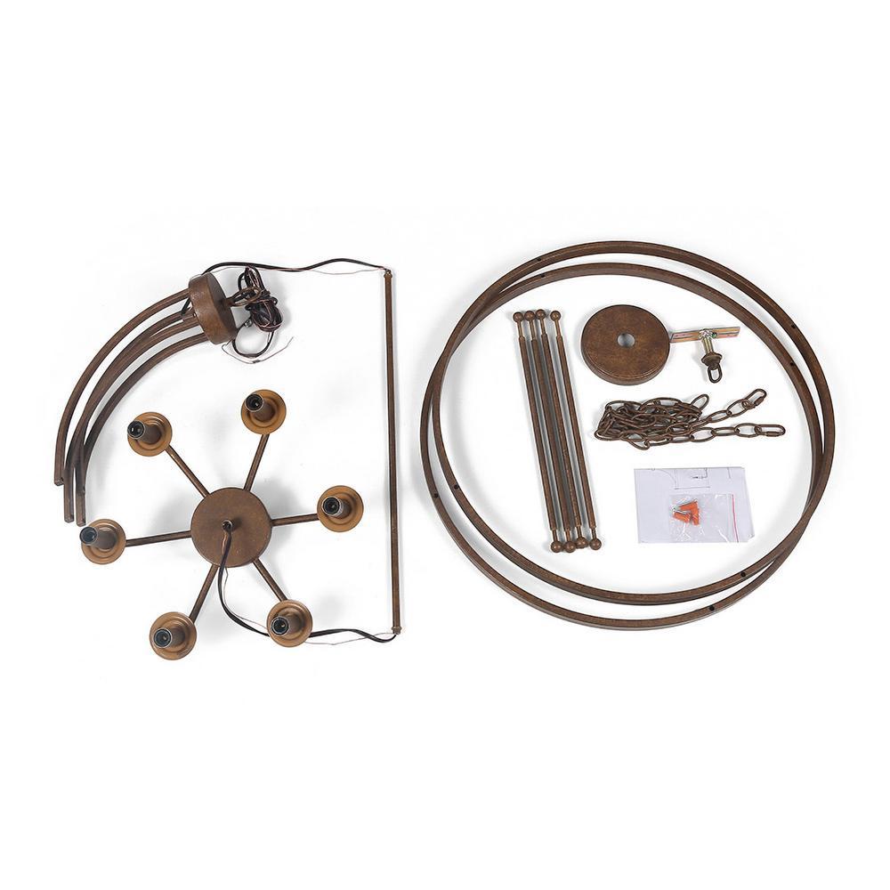 Chandelier-Farmhouse Metal Drum Wireframe Pendant Light