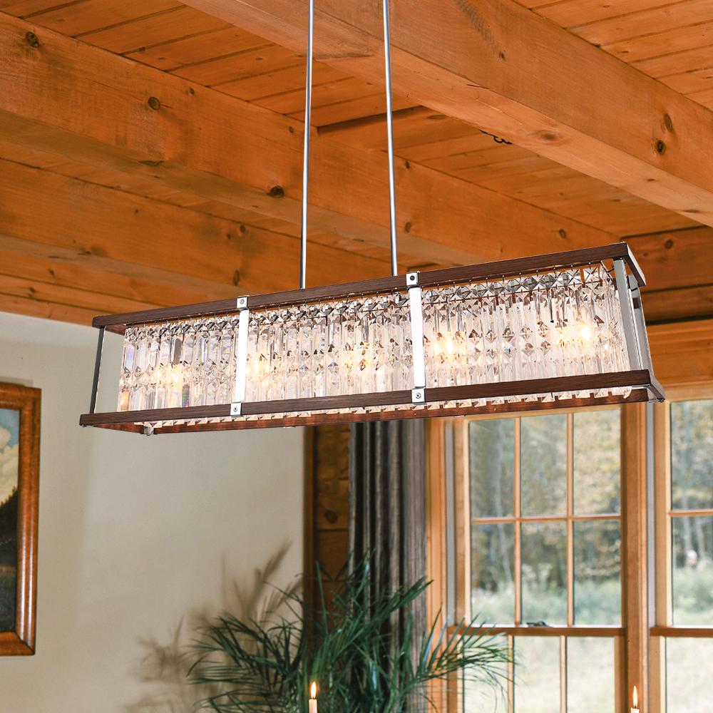 Chandelier-Farmhouse Rectangle Crystal Chandelier