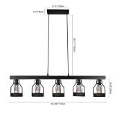 Chandelier-Industrial 5-Light Metal Cage Hanging Pendant Light