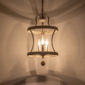 Chandelier-Vintage Distressed 3-Light Metal Lantern Pendant Light