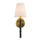 farmhouze-light-1-arm-aged-brass-linen-cone-shade-wall-sconce-wall-sconce-1-light-235445
