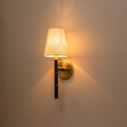 farmhouze-light-1-arm-aged-brass-linen-cone-shade-wall-sconce-wall-sconce-1-light-335633