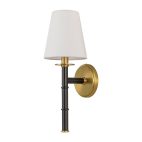 farmhouze-light-1-arm-aged-brass-linen-cone-shade-wall-sconce-wall-sconce-1-light-518874