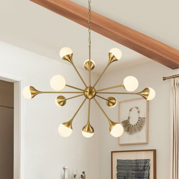 Brass Sphere Sputnik Chandelier