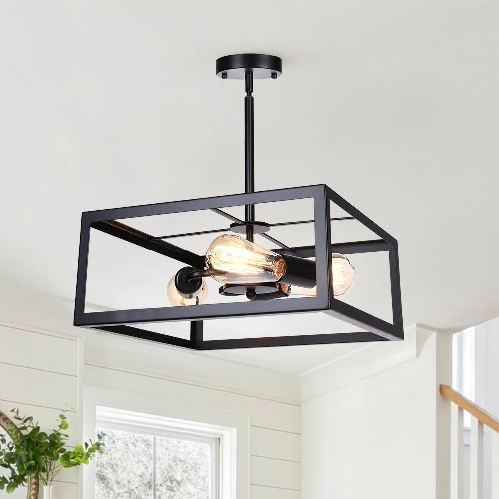 square wood pendant lighting