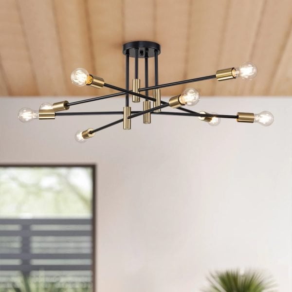 Linear Sputnik Semi Flush Mount Ceiling Light