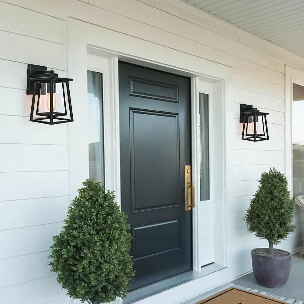 seeded wall sconce light for patio