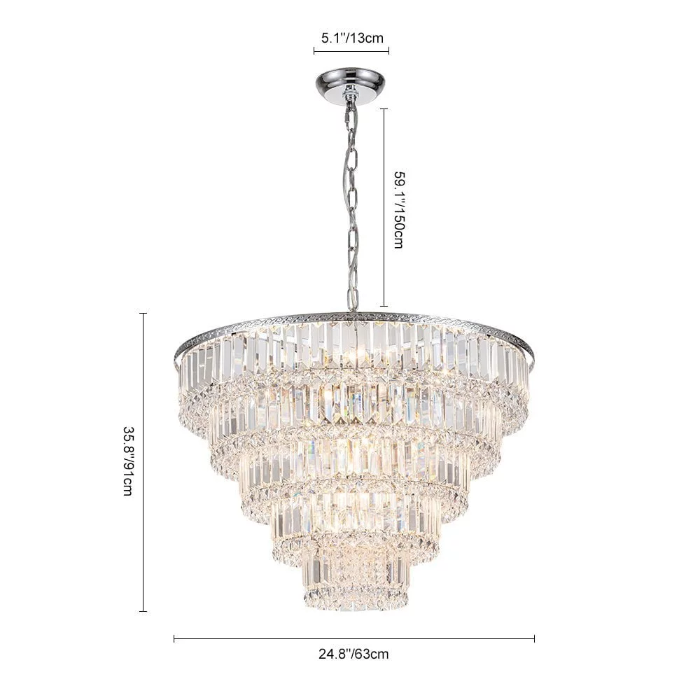 crystal chrome farmhouse chandelier dimension