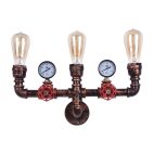 Industrial Lighting-Industrial Rustic 3-Light Steampunk Wall Sconce