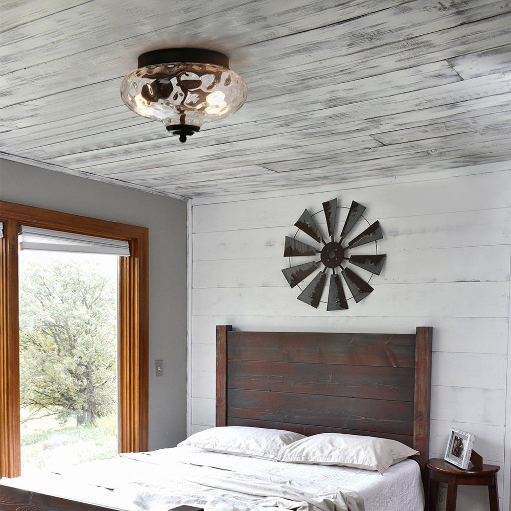 Modern Hammered Glass Ceiling Light