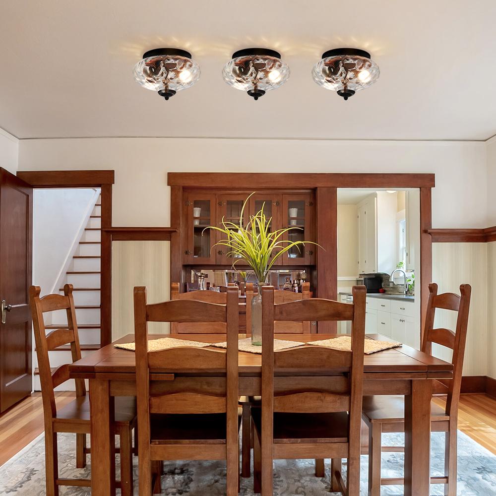 Modern Hammered Glass Ceiling Light
