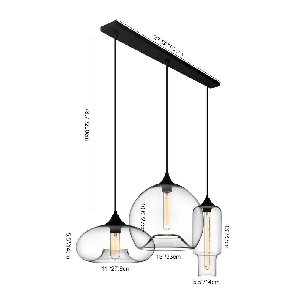 1111 globe cluster pendant light