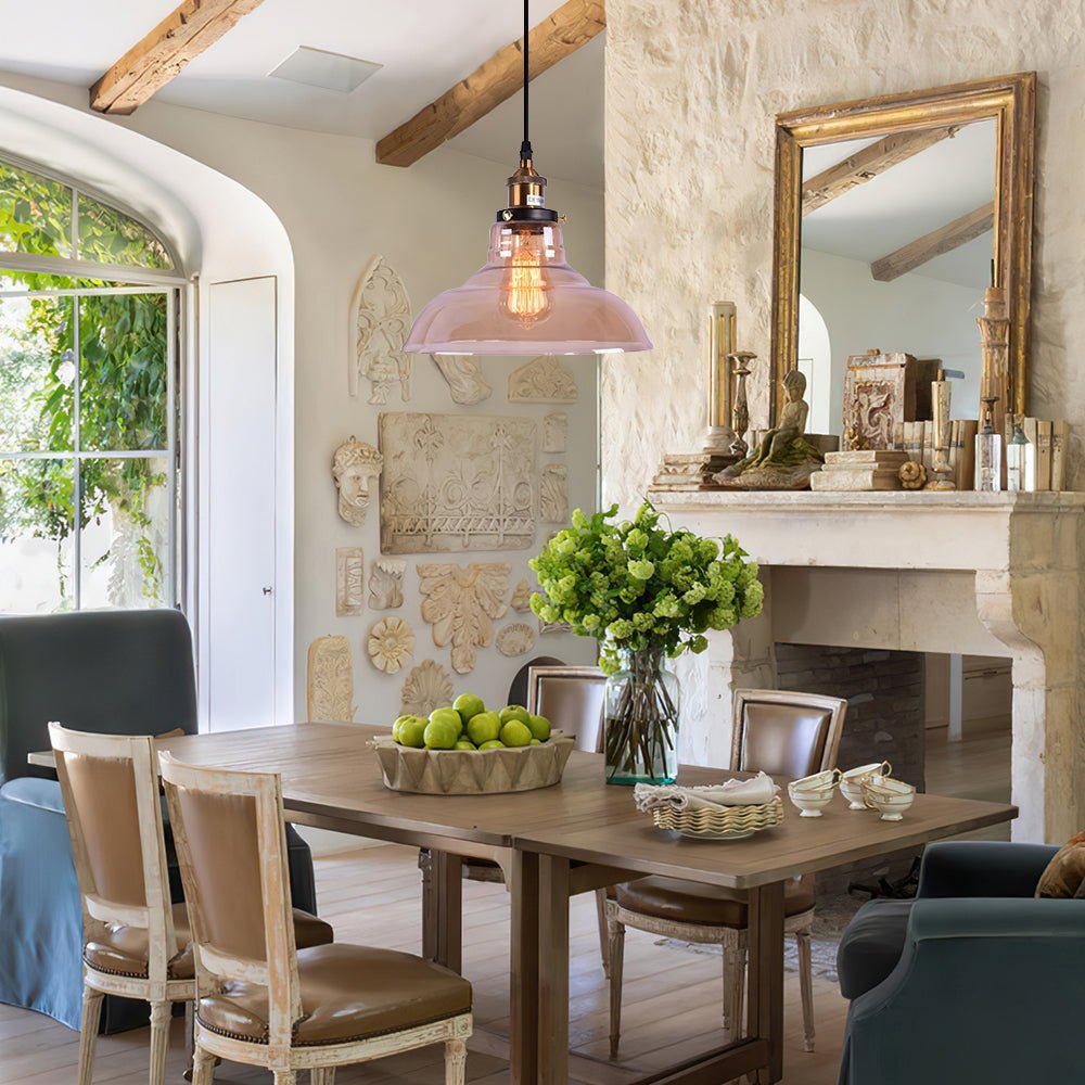 Pendant-Farmhouse Amber Single Dome Pendant Light