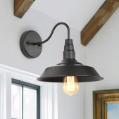 Wall Sconce-Farmhouse Rustic Brushed Black Wall Sconce